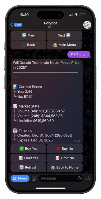 Choose YES or NO - PolyBot interface