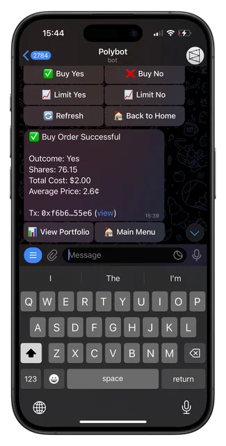 Done. On-chain. - PolyBot interface
